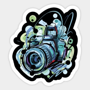 Camera multicolor Design Sticker